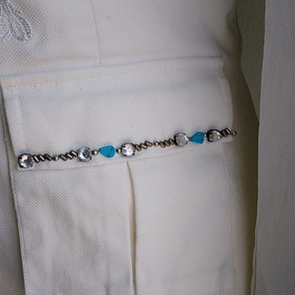 Class Roberto Cavalli White Embroidered Women's Blazer Gorgeous!!!! - Picture 4 of 15